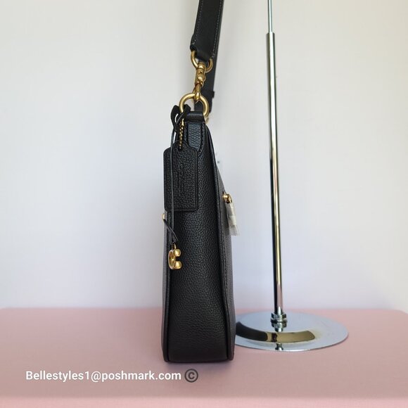 COACH Chaise Pebbled Leather Crossbody Bag- Black color 🎈$238. - Picture 8 of 16